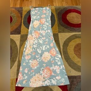 Abercrombie & Fitch Blue Floral Print Cowl Neck Long Maxi Dress Women’s Small